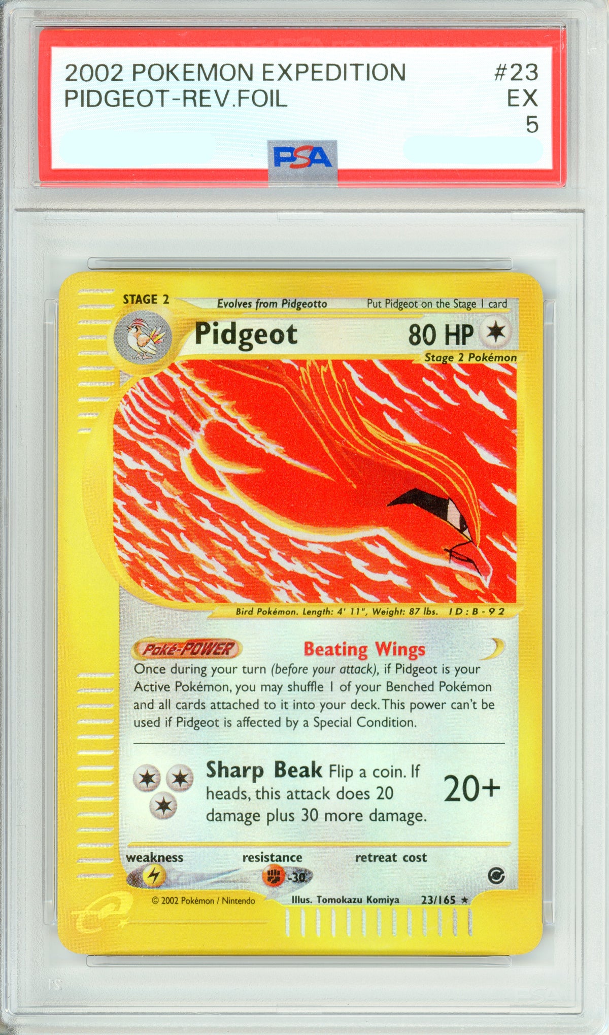 Pokemon Graded: Pidgeot 23/165 Expedition (2002) Reverse Foil PSA 5