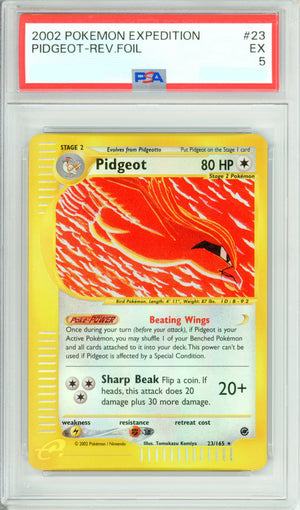 Pokemon Graded: Pidgeot 23/165 Expedition (2002) Reverse Foil PSA 5