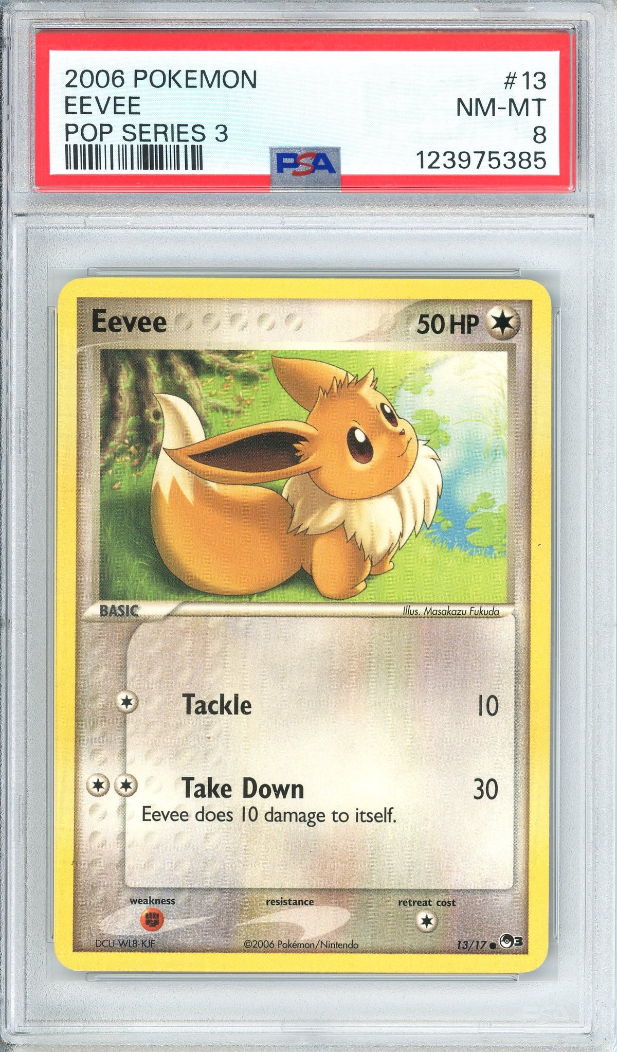 Pokemon Graded: Eevee 13/17 POP Series 3 (2006) PSA 8