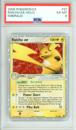 Pokemon Graded: Raichu ex 97/106 Emerald (2005) Holo PSA 6