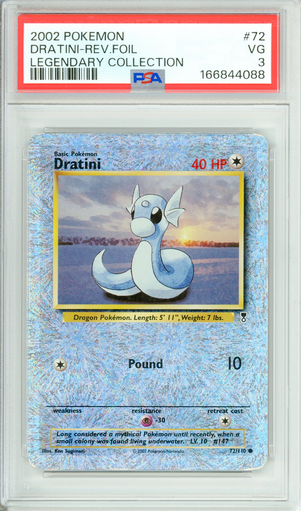 Pokemon Graded: Dratini 72/110 Legendary Collection (2002) Reverse Foil PSA 3