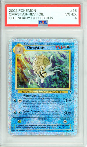 Pokemon Graded: Omastar 58/110 Legendary Collection (2002) Reverse Foil PSA 4