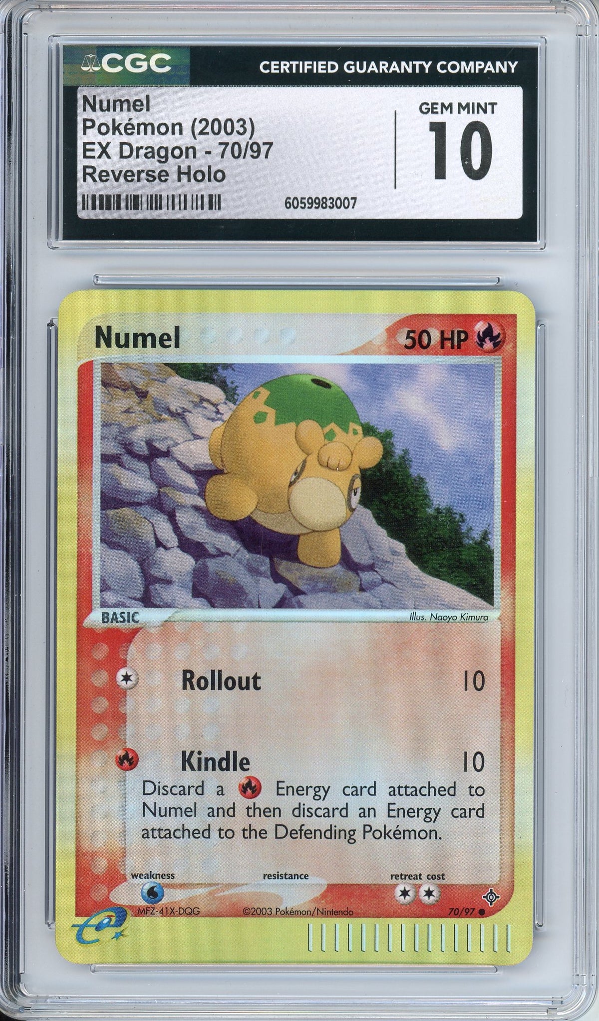 Pokemon Graded: Numel 70/97 EX Dragon (2003) Reverse Holo CGC 10