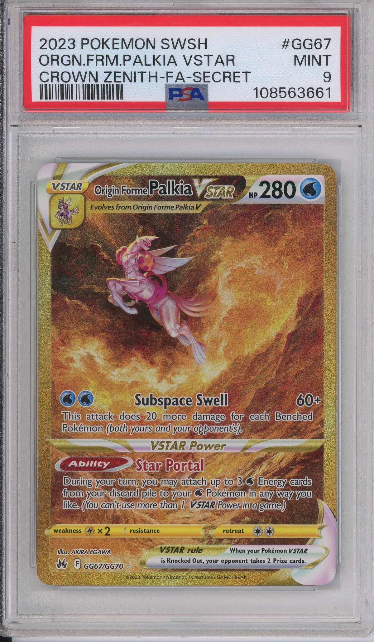 Pokemon Graded: Origin Forme Palkia VSTAR PSA 9
