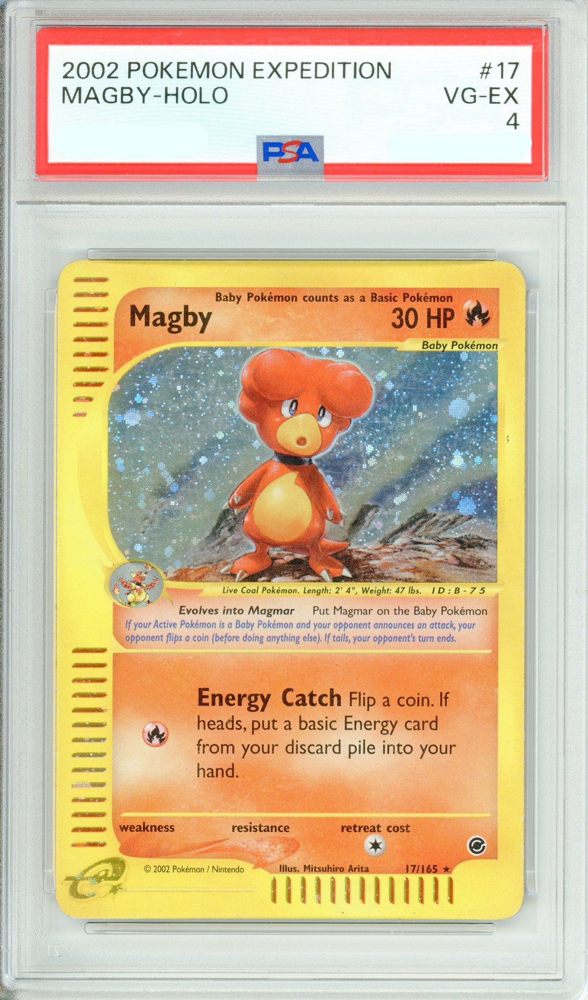 Pokemon Graded: Magby 17/165 Expedition (2002) Holo PSA 4