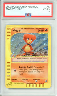 Pokemon Graded: Magby 17/165 Expedition (2002) Holo PSA 4