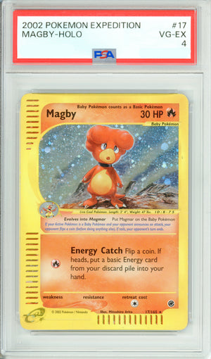 Pokemon Graded: Magby 17/165 Expedition (2002) Holo PSA 4