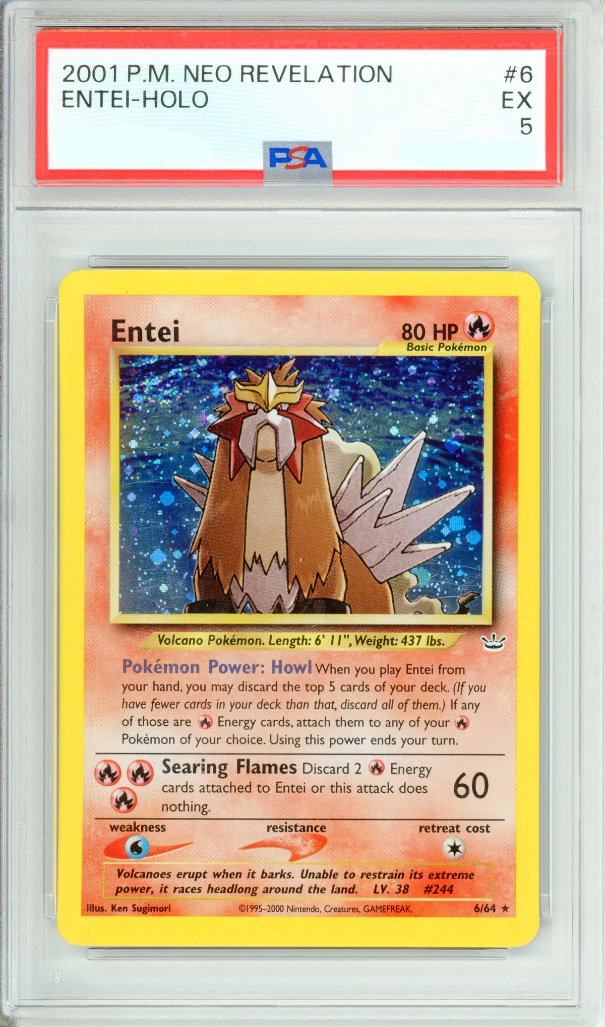 Pokemon Graded: Entei 6/64 Neo Revelation (2001) Holo PSA 5