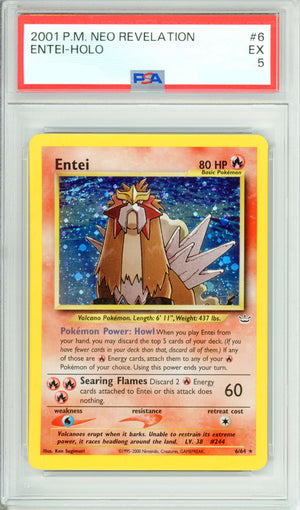 Pokemon Graded: Entei 6/64 Neo Revelation (2001) Holo PSA 5
