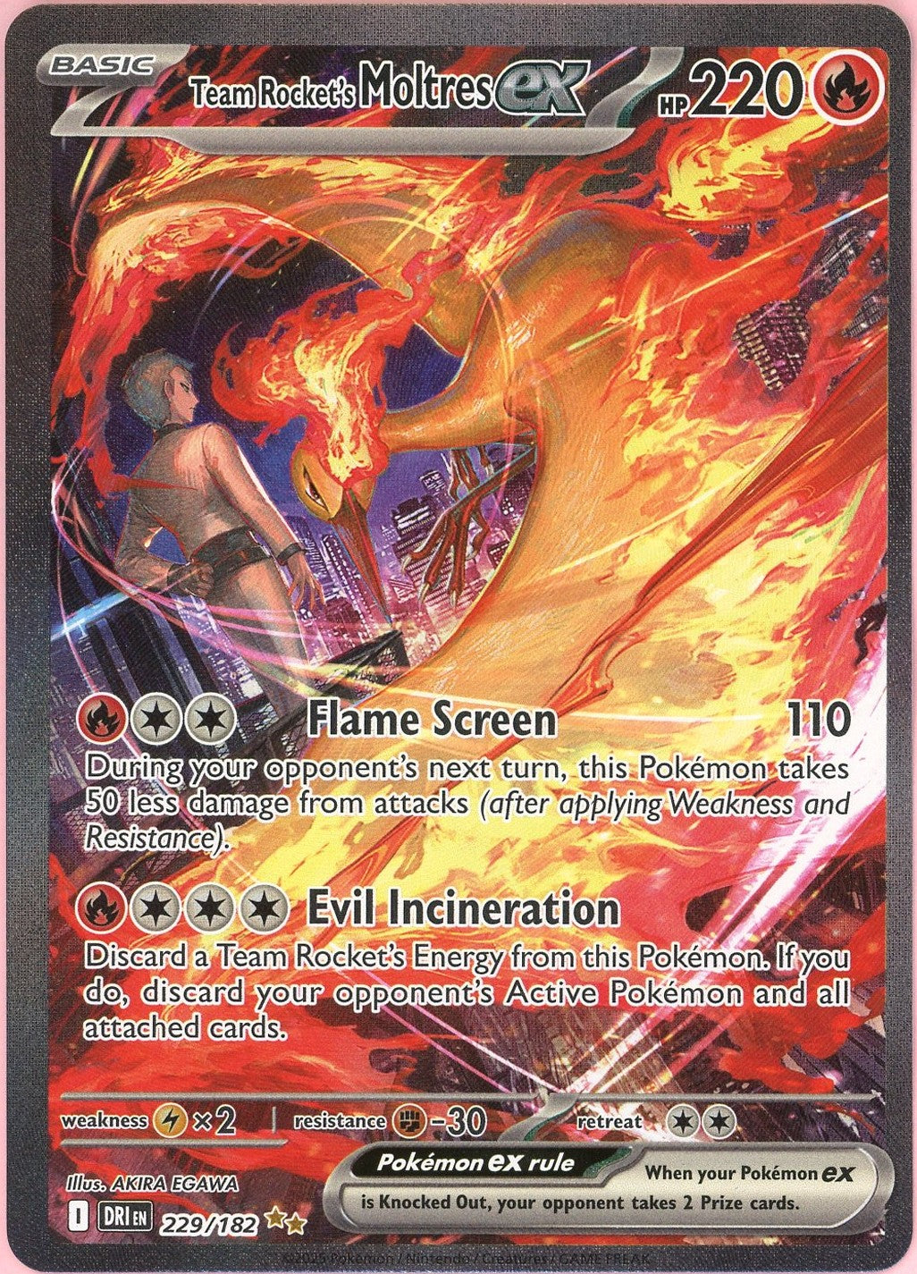 Pokemon Single: Team Rocket's Moltres 229/182 Destined Rivals