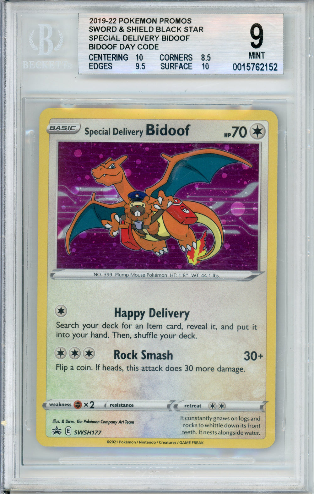 Pokemon Graded: Special Delivery Bidoof #SWSH177 Sword & Shield (2021) – Double Infinity Gaming