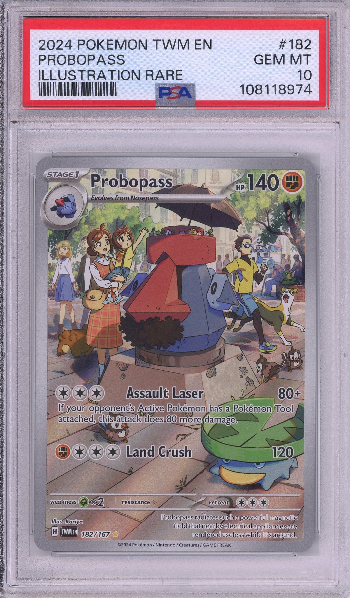Pokemon Graded: Probopass 182/167 Twilight Masquerade (2024) Illustration Rare PSA 10