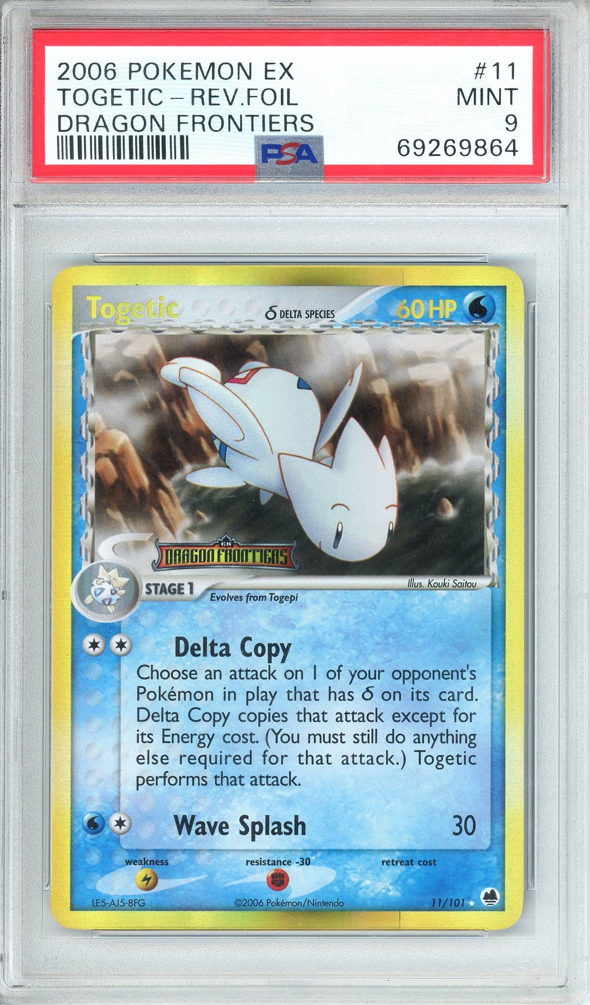 Pokemon Graded: Togetic 11/101 Dragon Frontiers (2006) Reverse Foil PSA 9