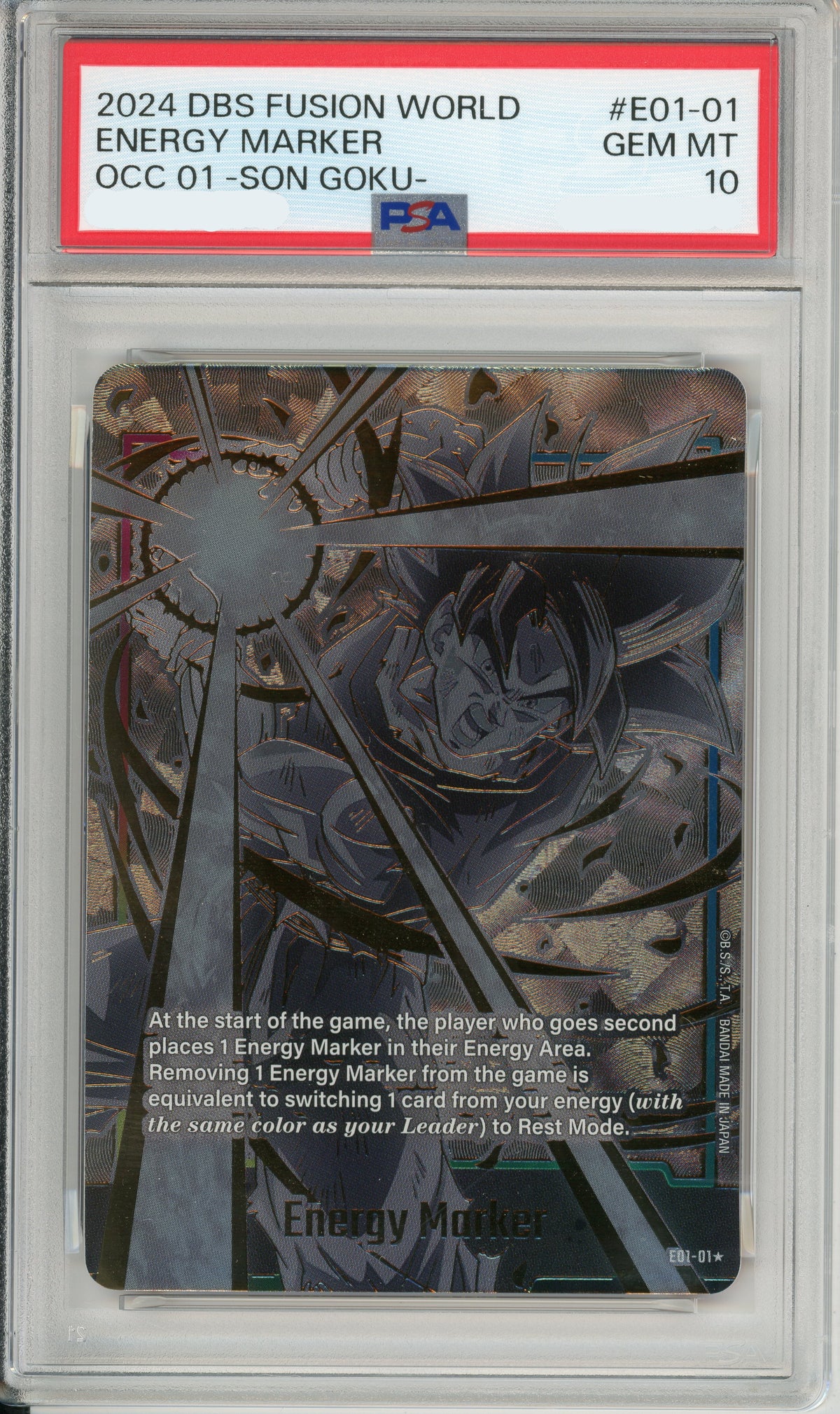 Pokemon Graded: Energy Marker Son Goku E01-01 Fusion World (2024) PSA 10