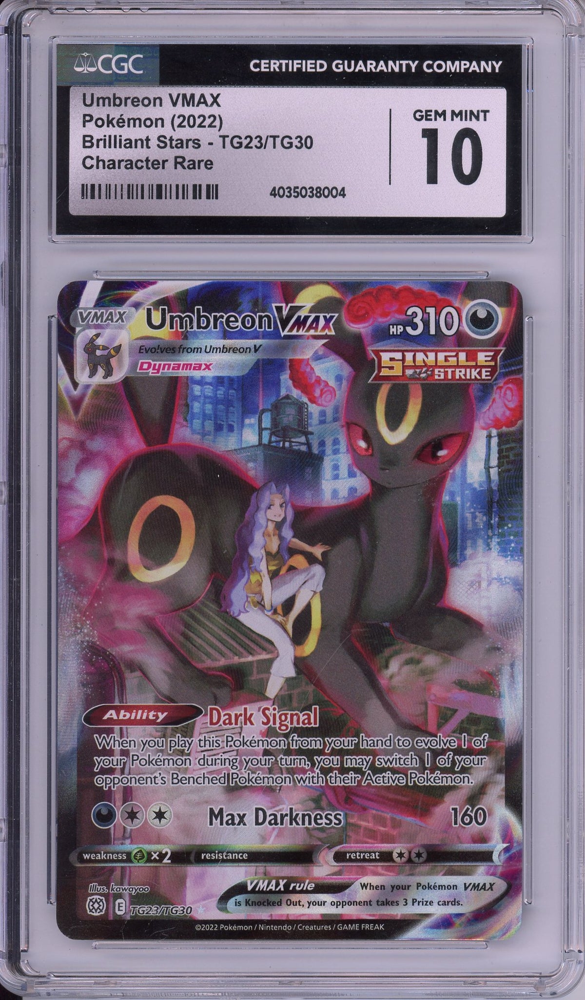 Pokemon Graded: Umbreon VMAX TG23/TG30 Brilliant Stars (2022) Character Rare CGC 10