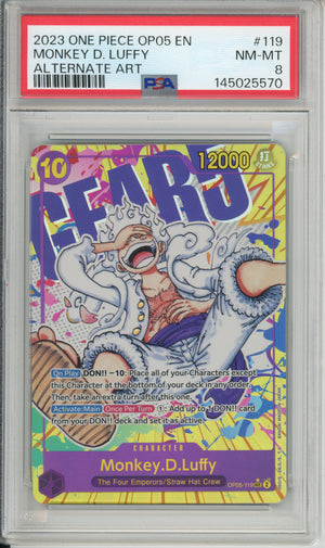 One Piece Graded: Monkey D. Luffy OP05-119 Alternate Art PSA 8
