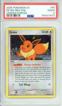 Pokemon Graded: Eevee 5/115 Unseen Forces (2005) Reverse Foil PSA 2