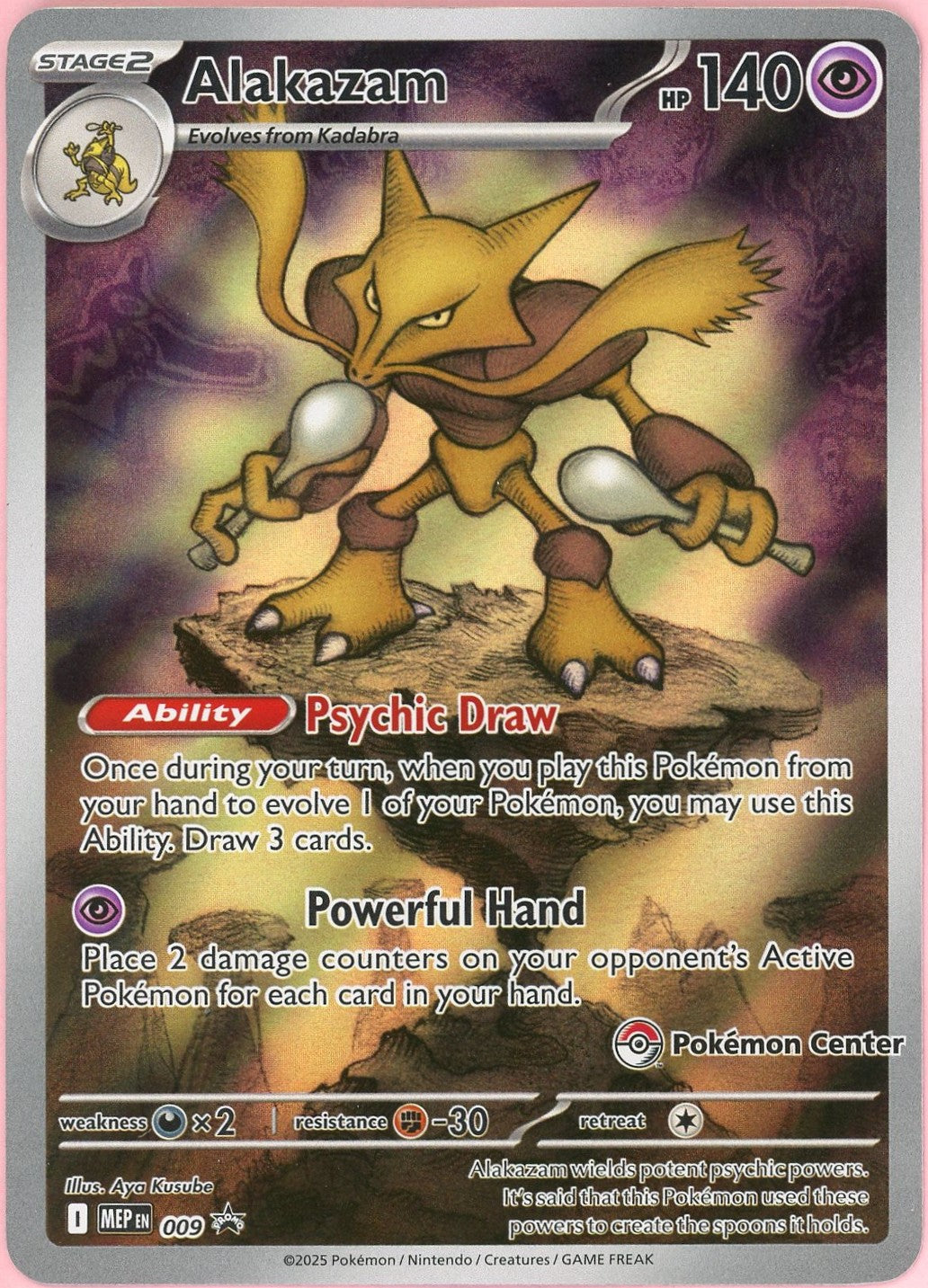 Pokemon Single: Alakazam #9 Mega Evolution Pokemon Center Promo