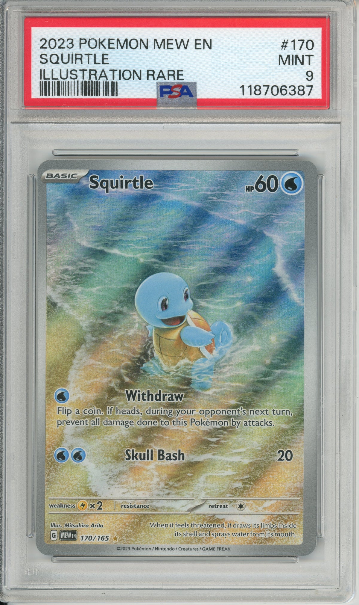 Pokemon Graded: Squirtle 270/265 Scarlet & Violet 151 (2023) IR PSA 9