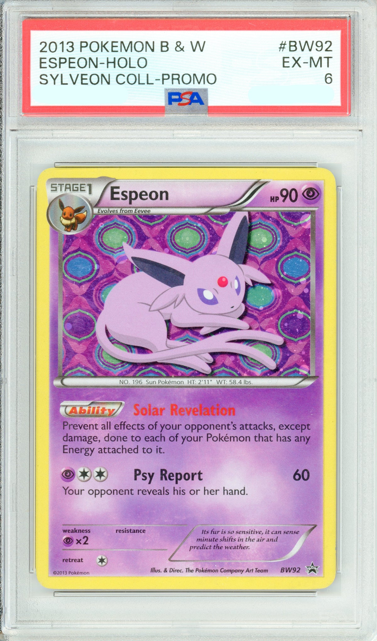 Pokemon Graded: Espeon #BW92 Sylveon Collection Promo (2013) PSA 6