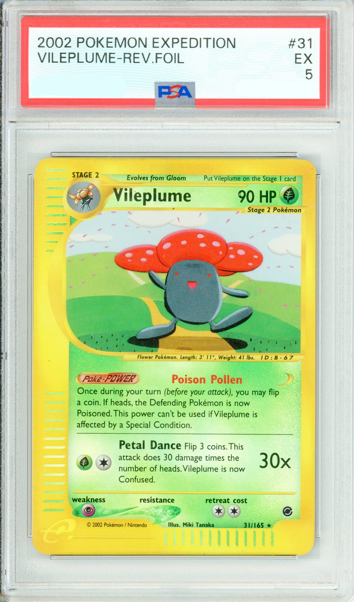 Pokemon Graded: Vileplume 31/165 Expedition (2002) Reverse Foil PSA 5