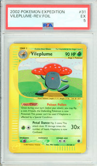 Pokemon Graded: Vileplume 31/165 Expedition (2002) Reverse Foil PSA 5