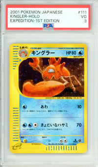 Pokemon Graded: JP Kingler 1st Edition 111/128 Expedition (2001) Holo PSA 3