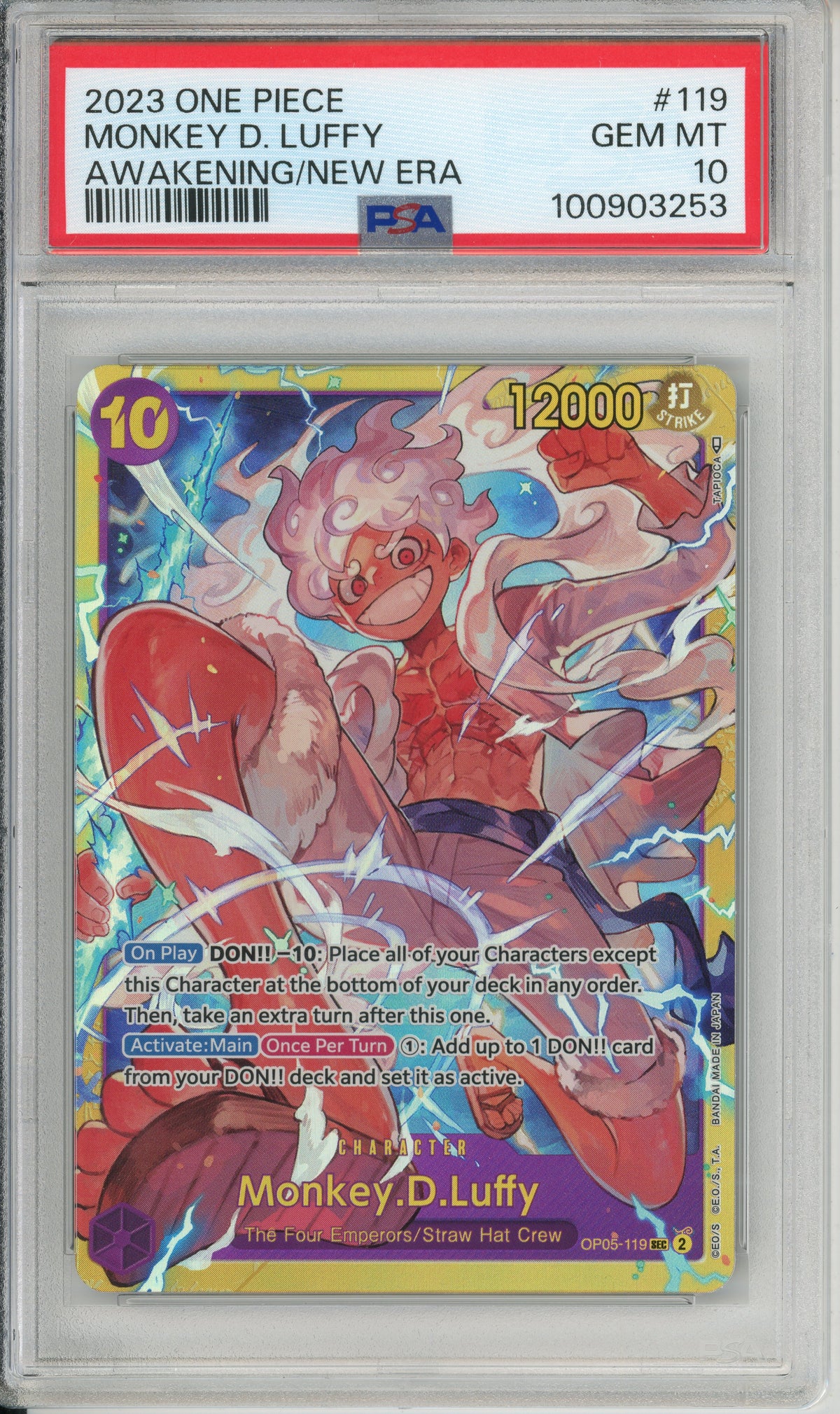 One Piece Graded: Monkey D. Luffy OP06-119 Awakening/New Era PSA 10