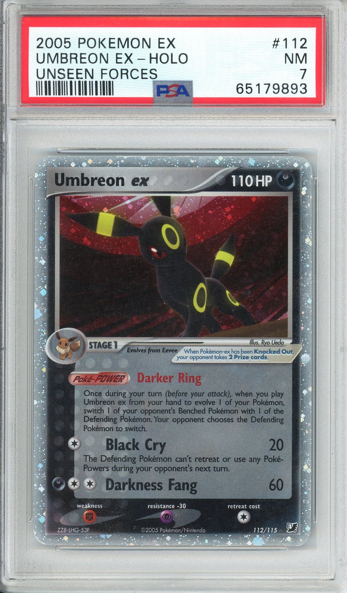 Pokemon Graded: Umbreon ex 112/115 EX Unseen Forces (2005) Holo PSA 7