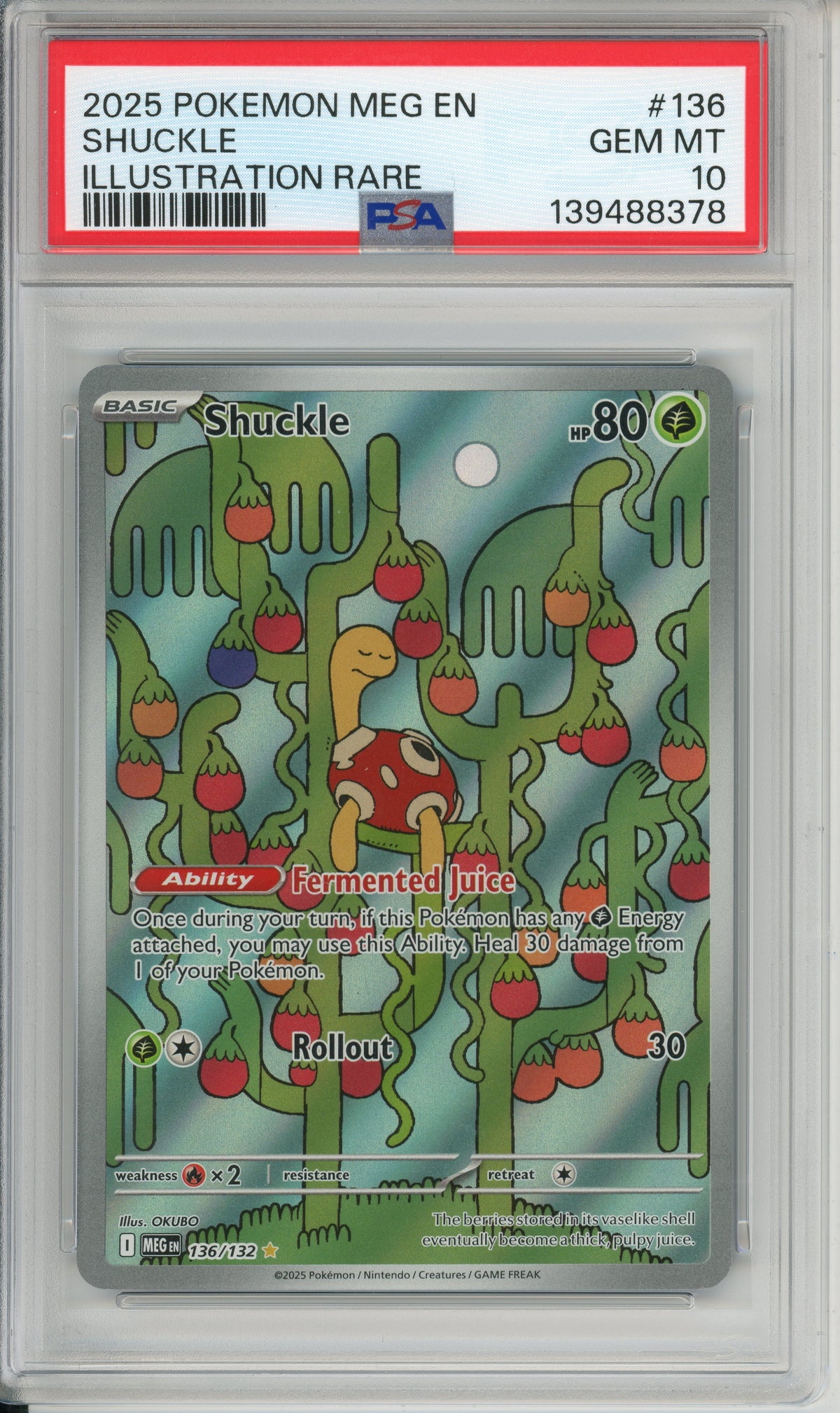 Pokemon Graded: Shuckle 136/132 Mega Evolution (2025) IR PSA 10