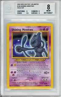 Pokemon Graded: Shining Mewtwo 109/105 Neo Destiny Unlimited (2002) Holo Beckett 8