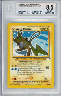 Pokemon Graded: Shining Raichu 111/105 Neo Destiny Unlimited (2002) Holo Beckett 8.5