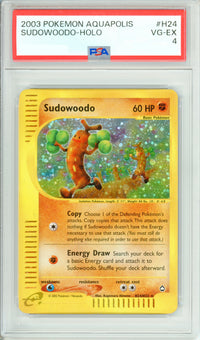 Pokemon Graded: Sudowoodo H24/H32 Aquapolis (2003) Holo PSA 4