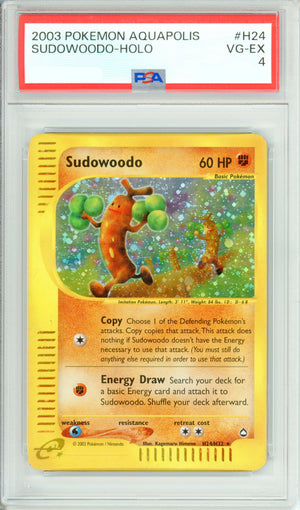 Pokemon Graded: Sudowoodo H24/H32 Aquapolis (2003) Holo PSA 4
