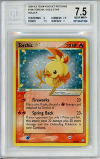 Pokemon Graded: Torchic Gold Star 108/109 EX Team Rocket Returns (2004) Holo Beckett 7.5