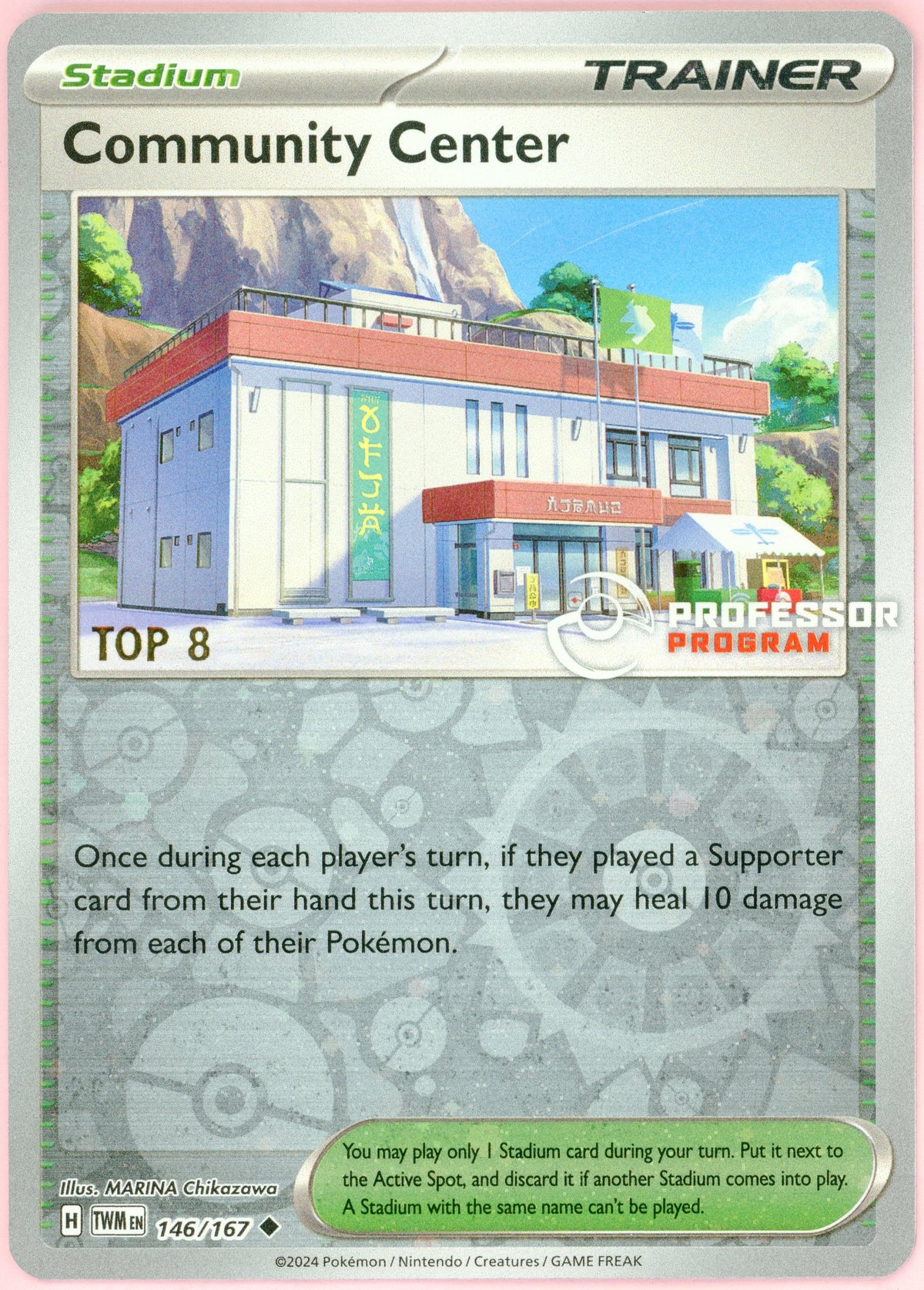 Pokemon Single: Community Center 146/167 Professor Program Top 8 (2024) NM