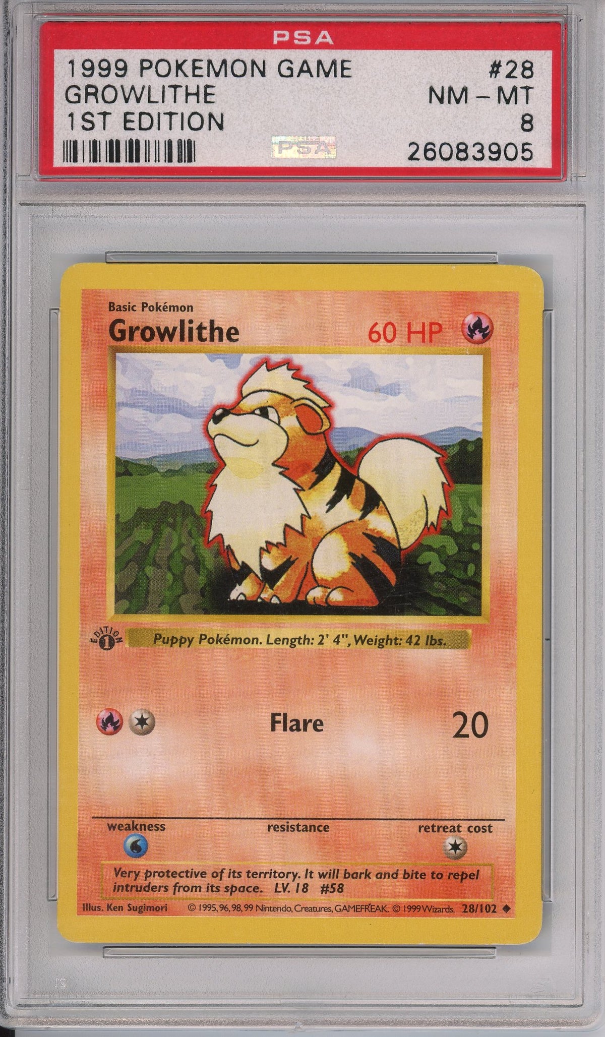 Pokemon Graded: Growlithe 1st Edition PSA 8