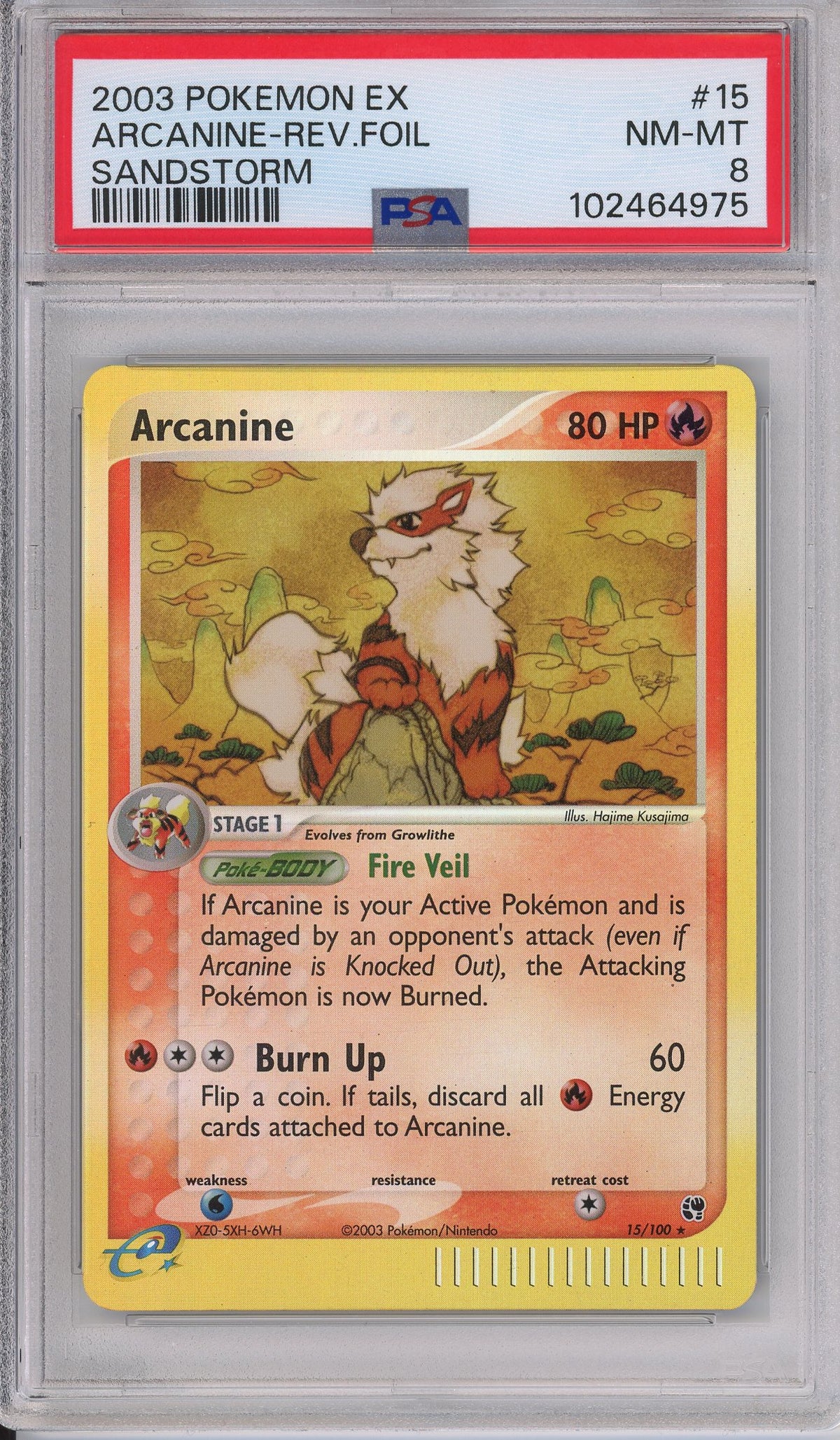 Pokemon Graded: Arcanine Reverse Holo PSA 8