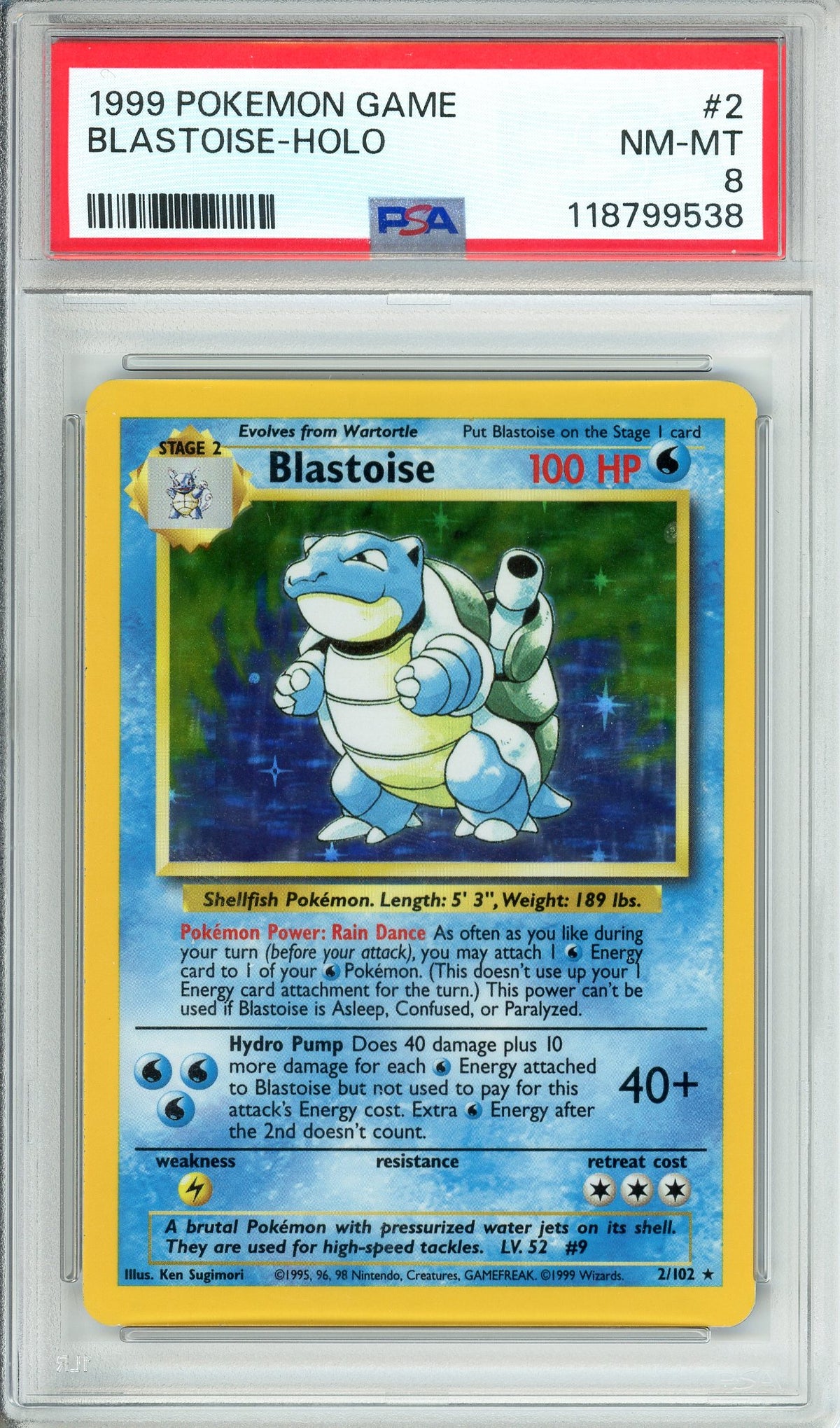 Pokemon Graded: Blastoise 2/102 Base Set (1999) Holo PSA 8 Double Infinity Gaming Pokemon Graded: Blastoise 2/102 Base Set (1999) Holo PSA 8 Double Infinity Gaming