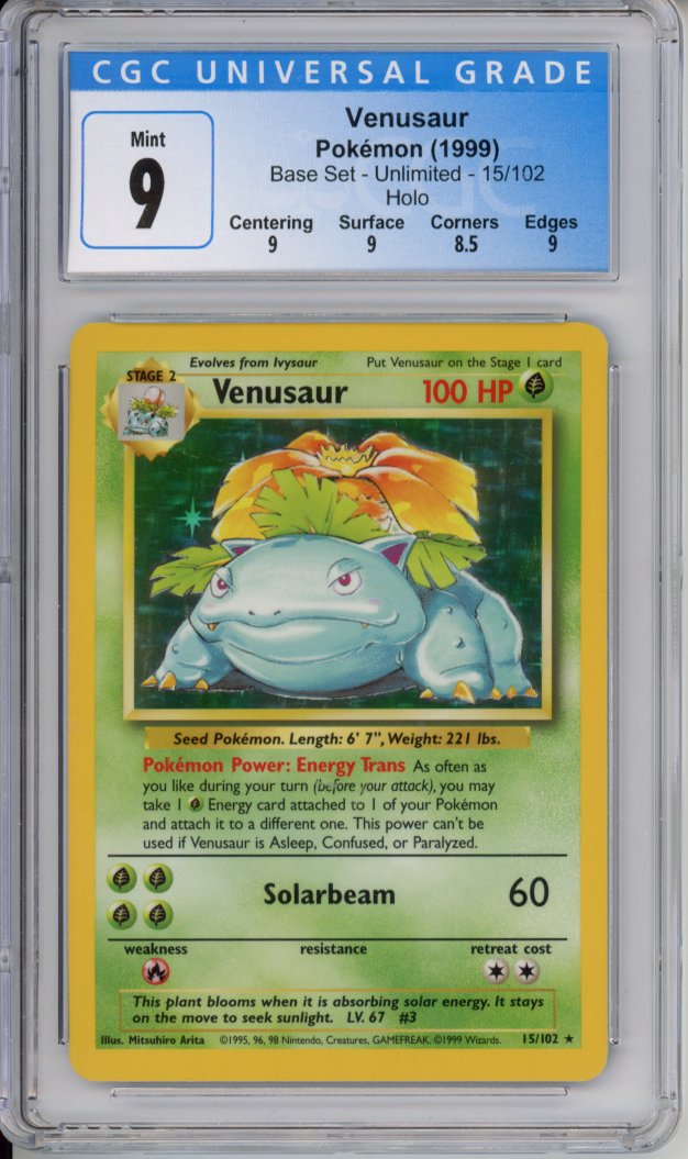 Pokemon Graded: Base Set Unlimited Venusaur CGC 9