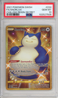 shiny snorlax pokemon card Pokemon Graded: Secret Rare Gold Snorlax PSA 10 – Double Infinity Gaming