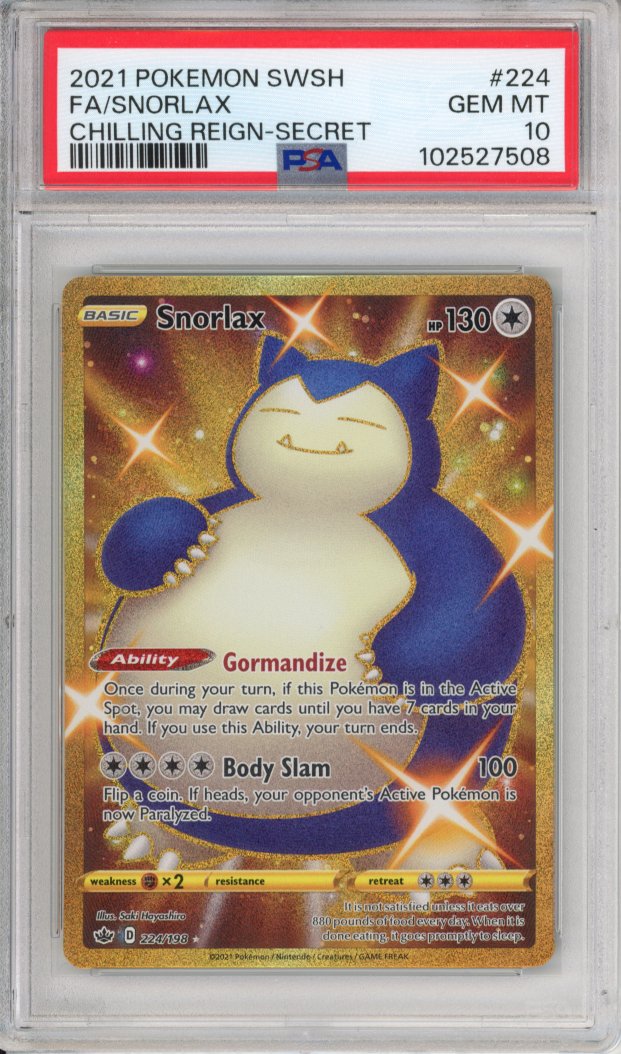 Pokemon Graded: Secret Rare Gold Snorlax PSA 10