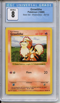 Pokemon Graded: Shadowless Growlithe CGC 8