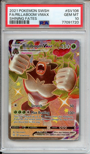Pokemon Graded: Shiny Rillaboom Vmax PSA 10 Pokemon Graded: Shiny Rillaboom Vmax PSA 10
