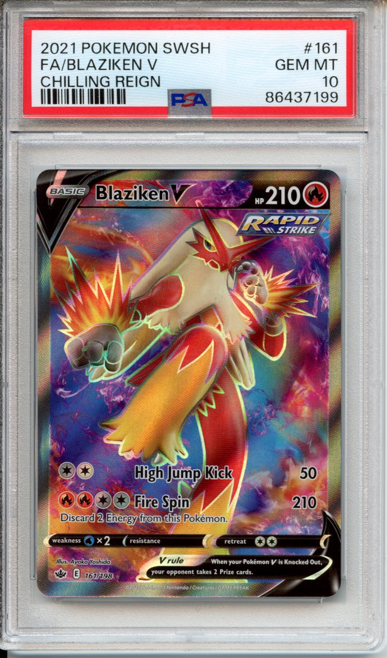 Pokemon Graded: Blaziken V 161/198 Chilling Reign (2021) Holo Rare PSA Double Infinity Gaming Pokemon Graded: Blaziken V 161/198 Chilling Reign (2021) Holo Rare PSA Double Infinity Gaming