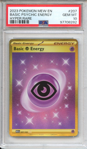 Pokemon Graded: Basic Psychic Energy 207/165 Scarlet & Violet 151 (2023) Gold Hyper Rare PSA 10 Pokemon Graded: Basic Psychic Energy 207/165 Scarlet & Violet 151 (2023) Gold Hyper Rare PSA 10