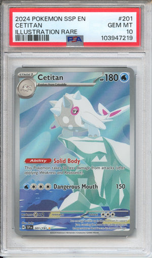 pokemon card cetitan price Pokemon Graded: Cetitan 201/191 Surging Sparks (2024) IR Holo PSA 10 – Double Infinity Gaming