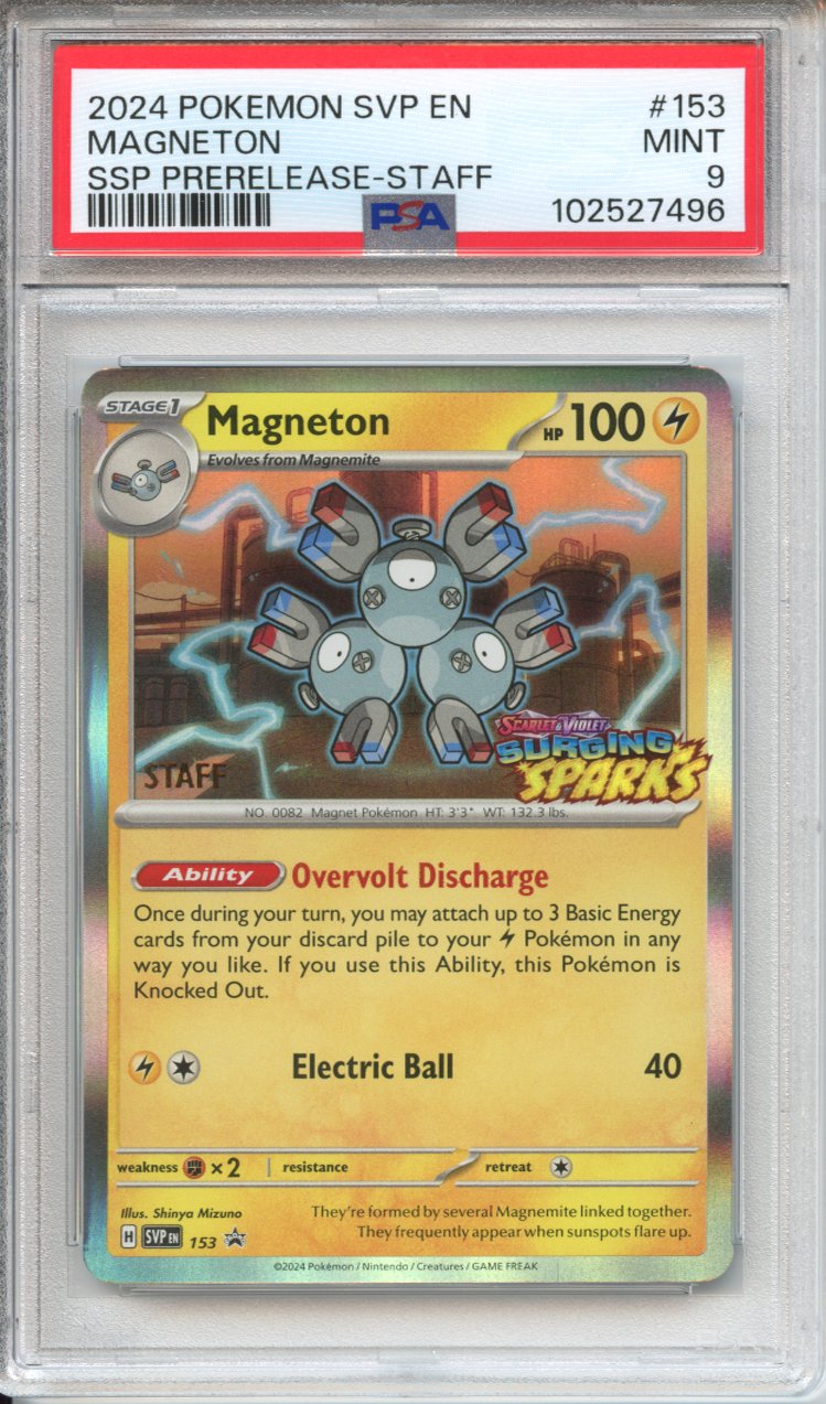 Pokemon Graded: Magneton #153 STAFF Surging Sparks Prerelease