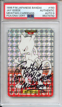 Pokemon Graded: (Signed Jay Goede) Mewtwo Carddass PSA AUTO 9