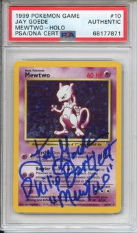Pokemon Graded: (Signed Jay Goede) Base Set Mewtwo PSA Authentic